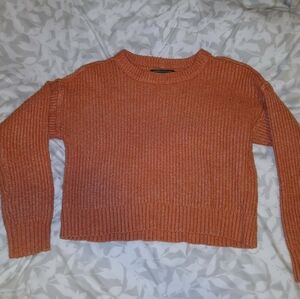 Chunky Crewneck Sweater - Rust Orange